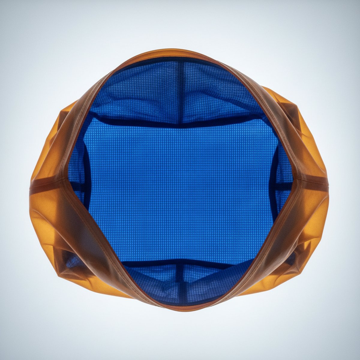 Bag lining ripstop nylon Canard blue x-ray lightbox