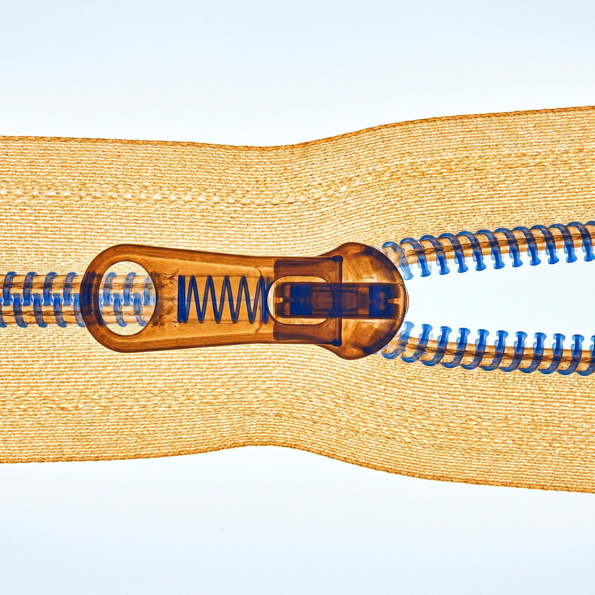 YKK zipper slider mechanism x-ray lightbox
