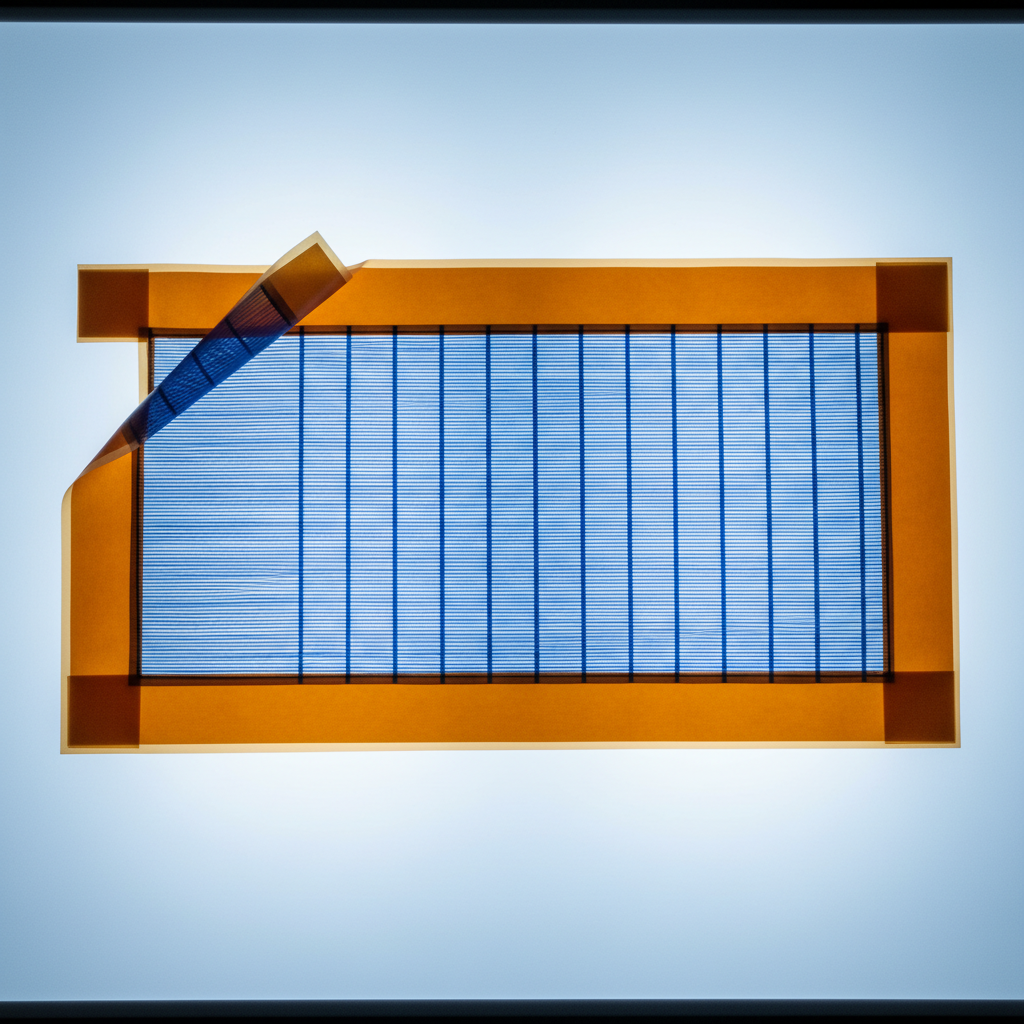 X-ray lightbox image of Dyneema Composite Fabric showing layered laminate construction with UHMWPE fibers