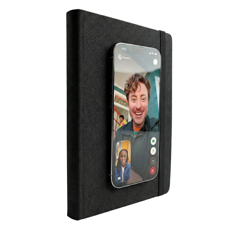 Embedded MagSafe magnets to carry your phone or use as a stable horizontal or vertical stand